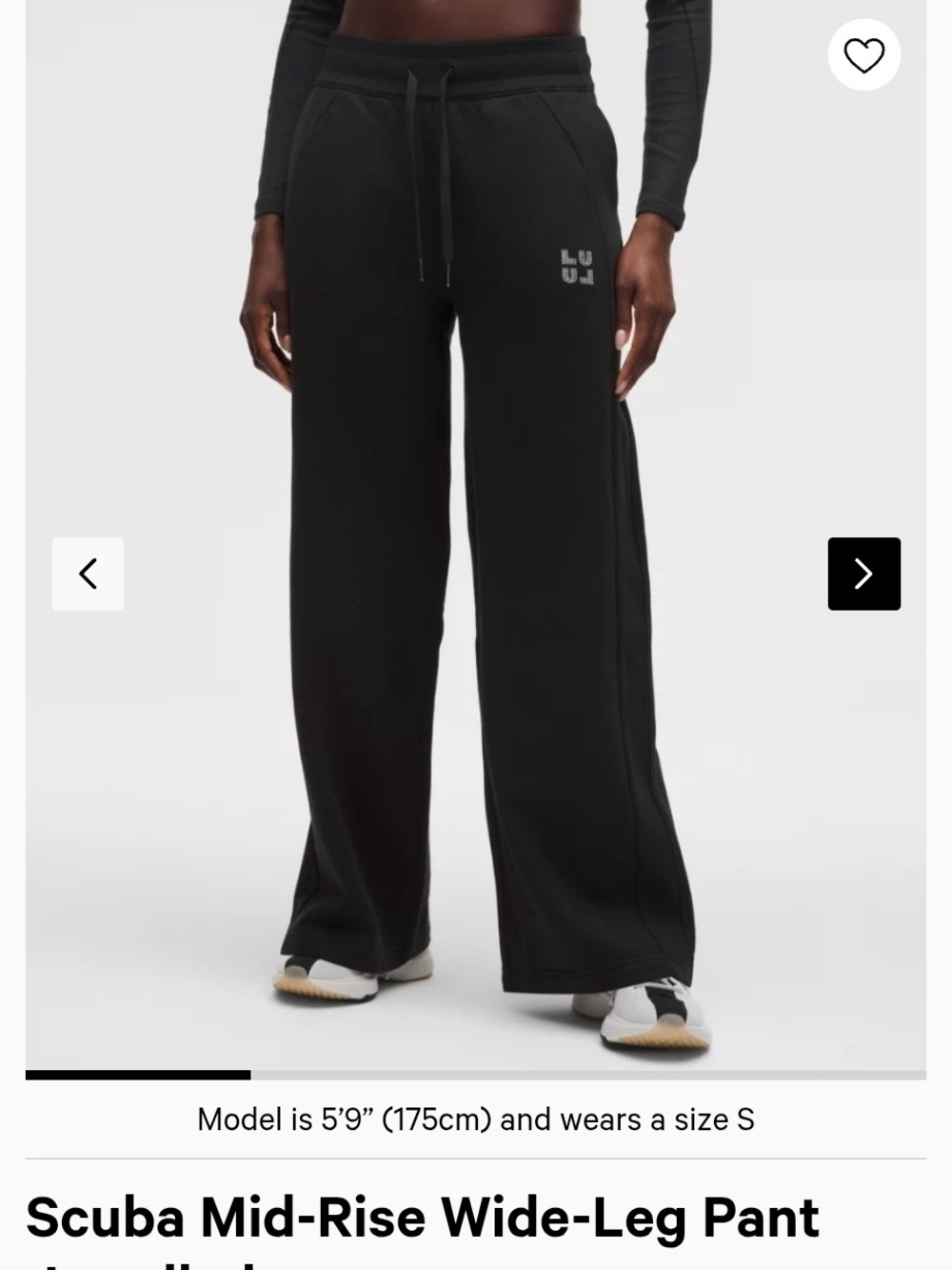 lululemon athletica Black Wide-Leg Scuba Sweatpants - L